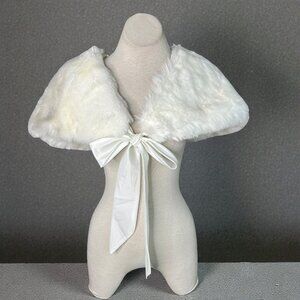 Apostrophe Faux Fur Cape Bridal Shawl Shrug Bolero